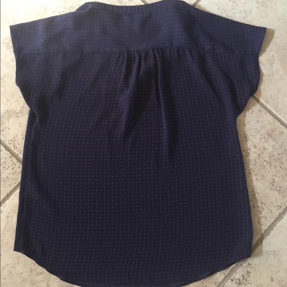 Loft Navy & Red Dotted Blouse XS - Picture 4 of 5
